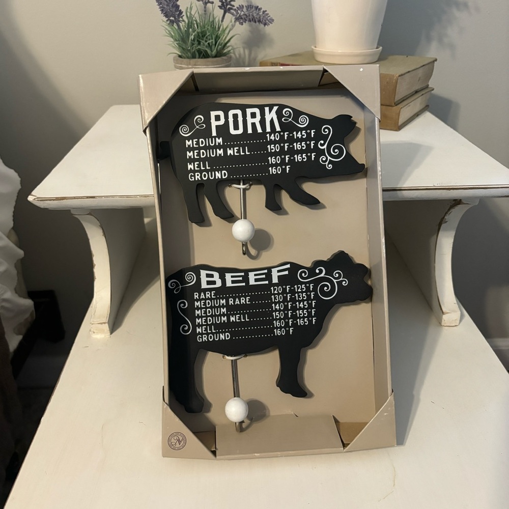 Cow and Pig Kitchen Towel Hooks